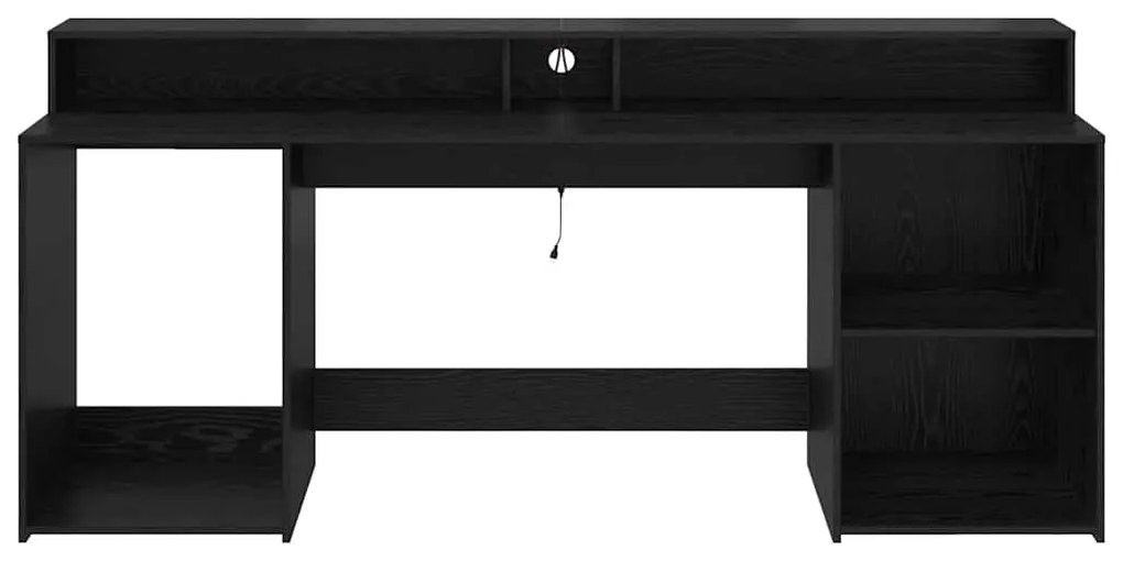 vidaXL Γραφείο με ράφι Μαύρη δρυς 200 x 55 x 91 εκ. Επεξεργασμένο ξύλο