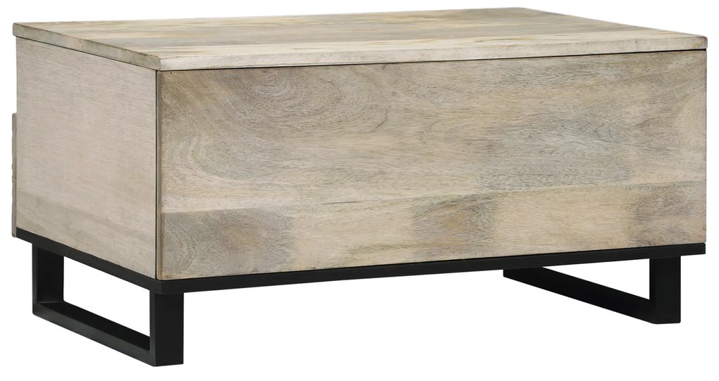 vidaXL Τραπεζάκι σαλονιού with Drawer Άσπρο, Μαύρο 80 x 54 x 40 εκ