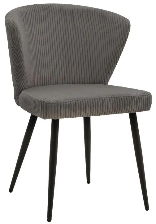 Καρέκλα Mattia ανθρακί ύφασμα-πόδι μαύρο μέταλλο 55x53x80εκ Υλικό: METAL - FABRIC 264-000005