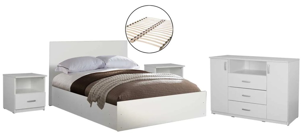 ΣΕΤ ΚΡΕΒΑΤΟΚΑΜΑΡΑΣ 5ΤΜΧ ADLER HM11758.03 ΜΕΛΑΜΙΝΗ ΛΕΥΚΗ-ΓΙΑ ΣΤΡΩΜΑ 160x200εκ