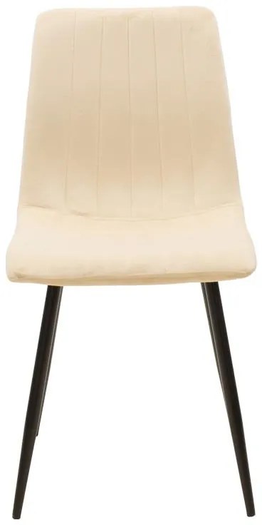 Καρέκλα Τραπεζαρίας Noor σε Μπέζ Βελούδο και Μαύρο Μεταλλικό πόδι 44x53x86εκ. 4αδα 44x53x86 εκ.