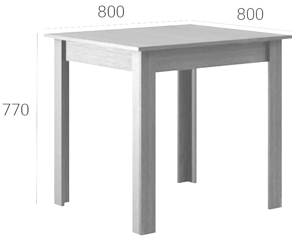 HAZEL Τραπέζι Κουζίνας Ξύλινο Truffel 80x80x77εκ.