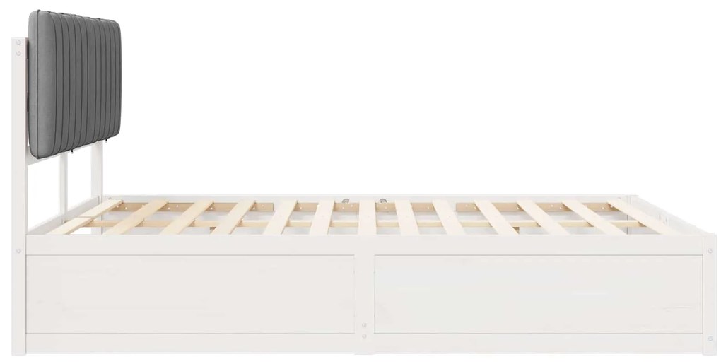 vidaXL Σκελετός Κρεβατιού με Επενδεδυμένο Κεφαλάρι Ανοιχτό γκρι