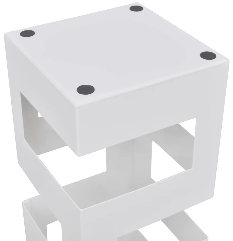 Ομπρελοθήκη / Μπαστουνοθήκη Τετράγωνη Λευκή 48,5 εκ. Ατσάλινη