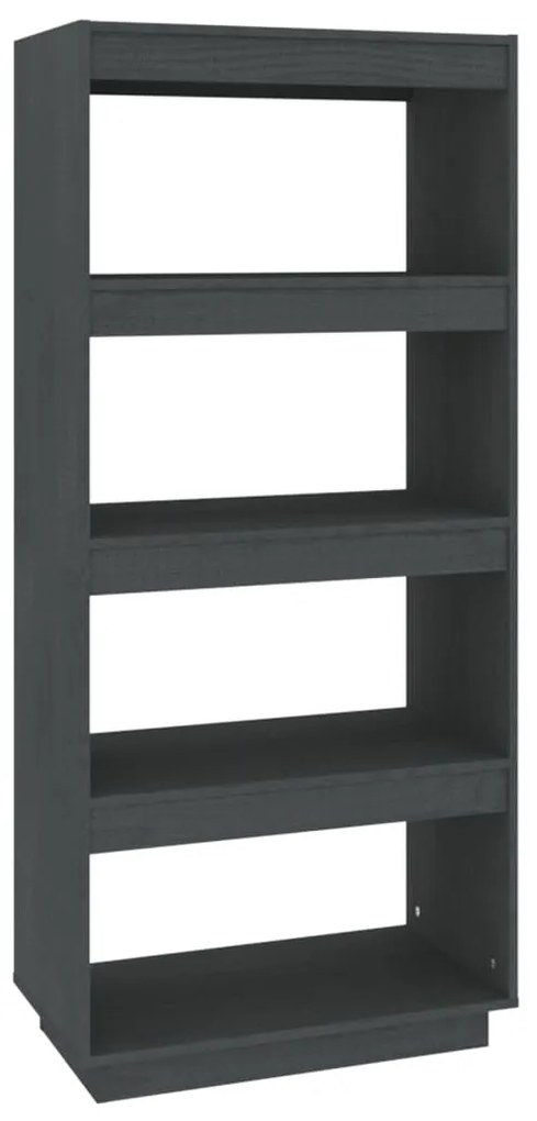 vidaXL Βιβλιοθήκη/Διαχωριστικό Χώρου Γκρι 60x35x135 εκ. Μασίφ Πεύκο