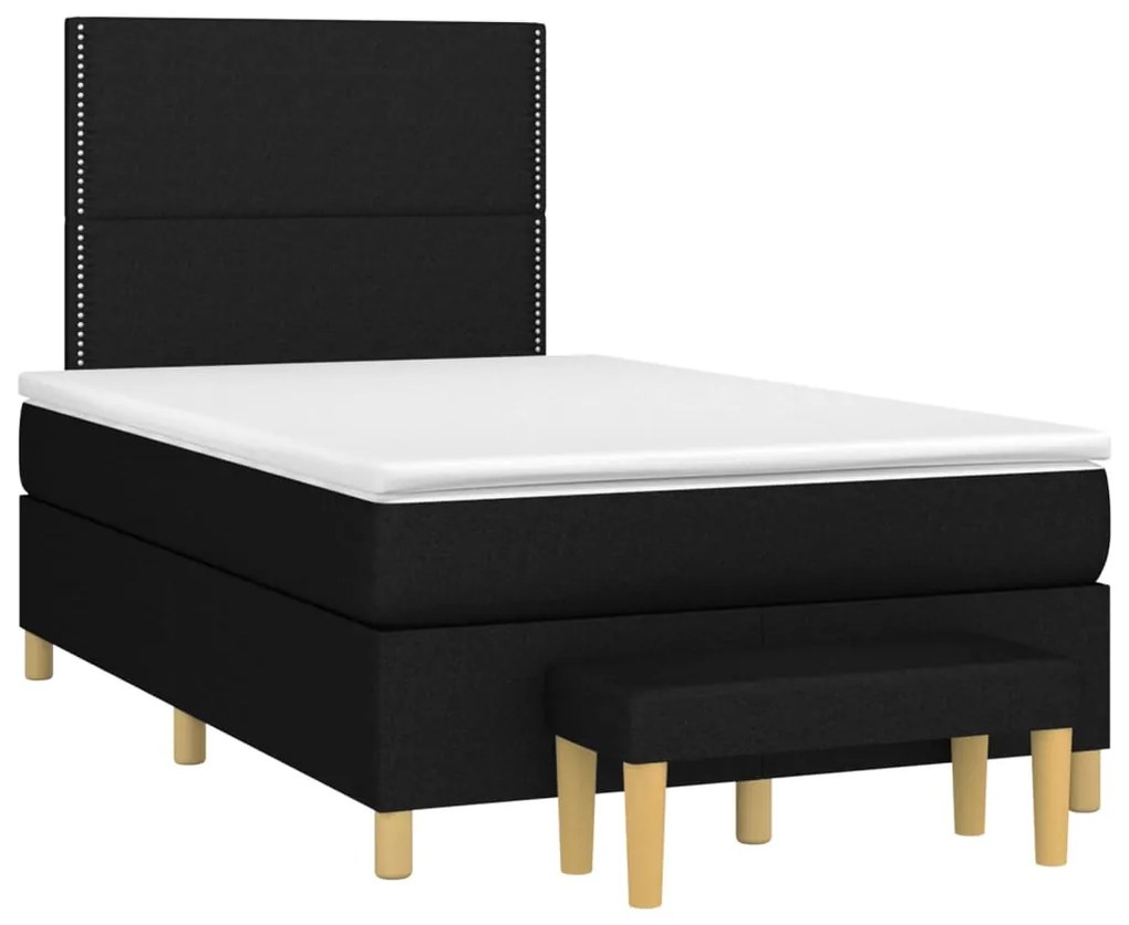 ΚΡΕΒΑΤΙ BOXSPRING ΜΕ ΣΤΡΩΜΑ ΜΑΥΡΟ 120X190 ΕΚ. ΥΦΑΣΜΑΤΙΝΟ 3270399