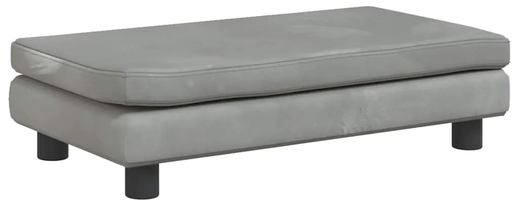 vidaXL Καναπές Παιδικός με Υποπόδιο Αν. Γκρι 100x50x30 εκ. Βελούδινος