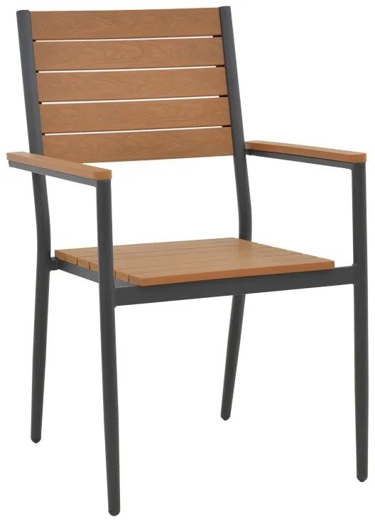 Καρέκλα - Πολυθρόνα Vitality αλουμίνιο ανθρακί- plywood φυσικό 60x56.3x89 εκ. 60x56.3x89 εκ.