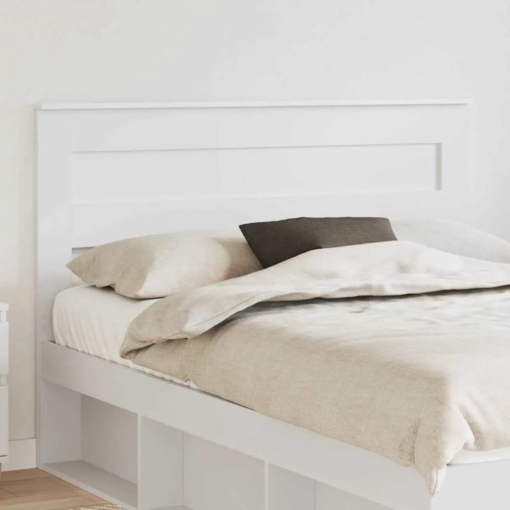 vidaXL Κεφαλάρι με κεφαλάρι Λευκό 140 cm Επεξεργασμένο ξύλο