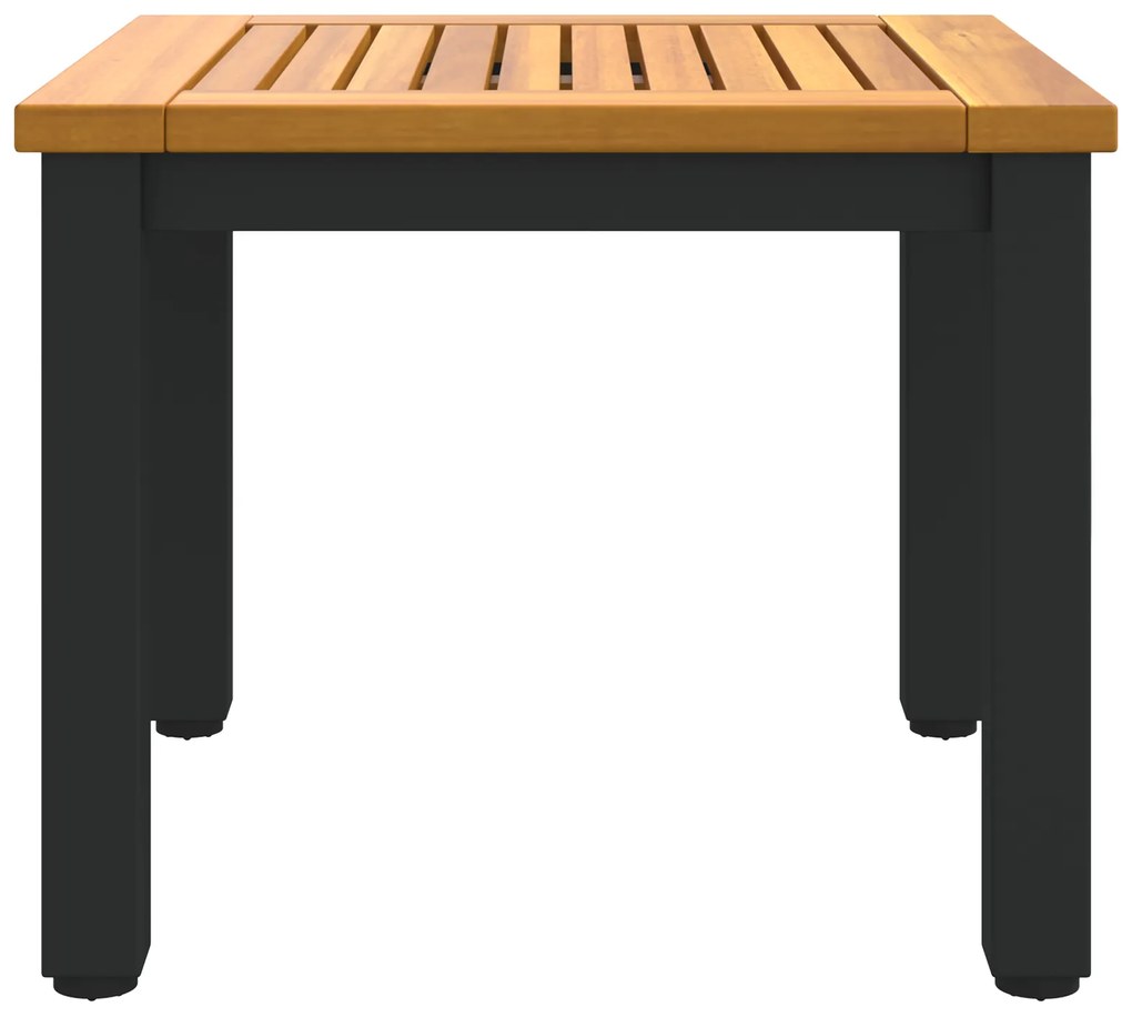 vidaXL Υπαίθρια Τραπέζια Φυσικό και μαύρο 45 x 45 x 38 εκ.
