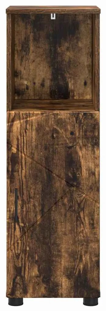 vidaXL Ντουλάπι Μπάνιου με αποθήκευση Καπνιστό Δρύς 30 x 35 x 95 εκ