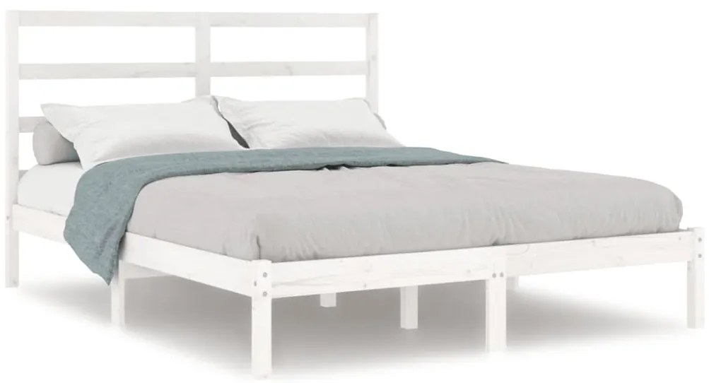 vidaXL Σκελετός Κρεβ. Χωρίς Στρώμα Λευκό 120x200 εκ Μασίφ Πεύκο