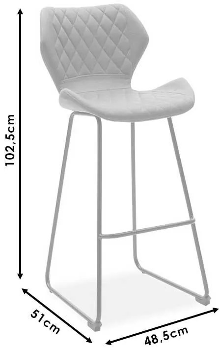 Σκαμπό μπαρ Theo μεταλλικό μαύρο με PU μαύρο 2αδα 48.5x51x103 εκ.