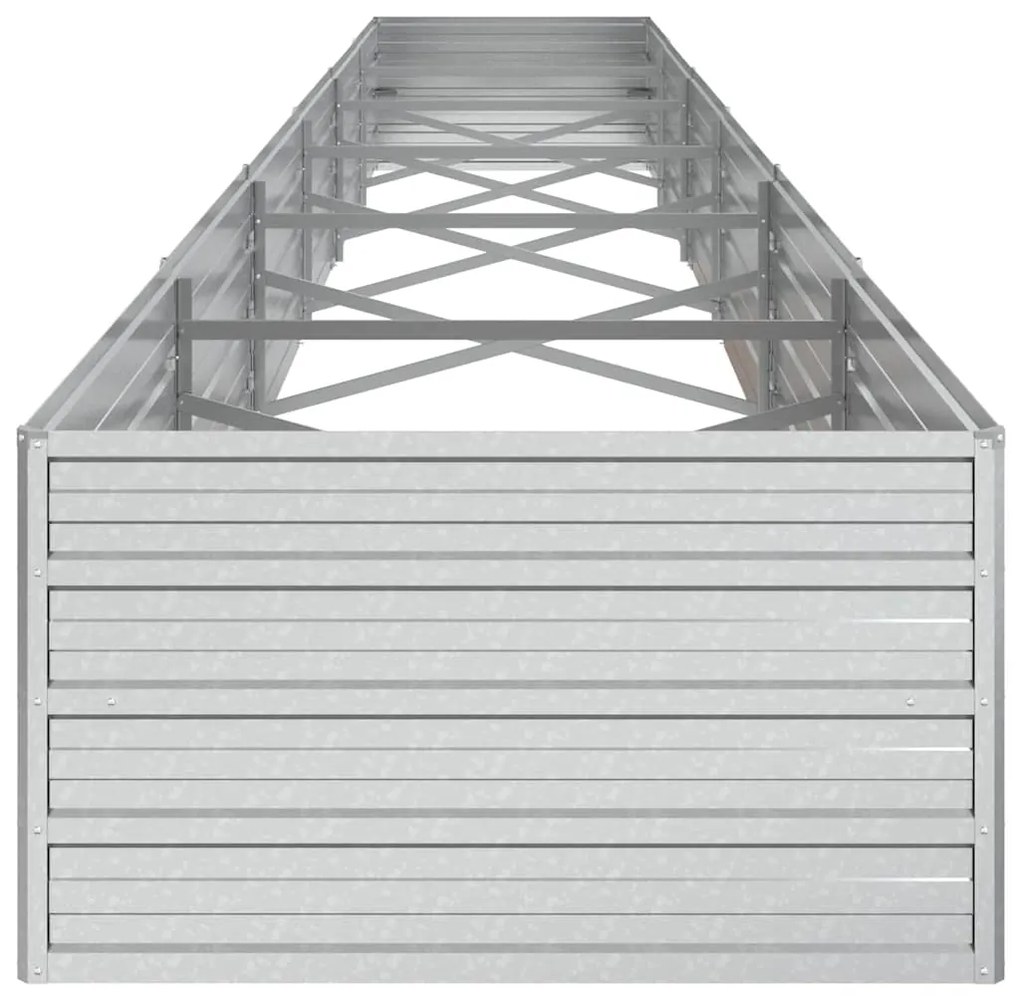 vidaXL Ζαρντινιέρα Υπερυψωμένη Ασημί 600x80x45 εκ. Γαλβανισμ. Χάλυβας