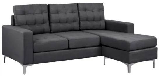 ΚΑΝΑΠΕΣ ΓΩΝΙΑ ΑΝΑΣΤΡΕΨΙΜΗ SANTINO HM3152.01 ΜΕ ΓΚΡΙ ΥΦΑΣΜΑ 192X129X82Y εκ.