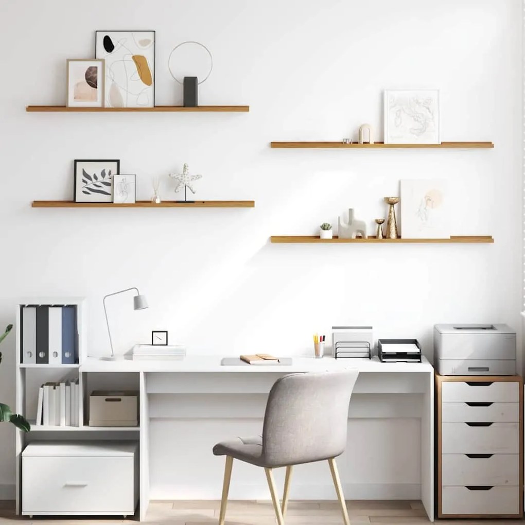 vidaXL Ράφι Τοίχου 4 pcs Μπεζ 115 x 9 x 3 cm Επεξεργασμένο ξύλο