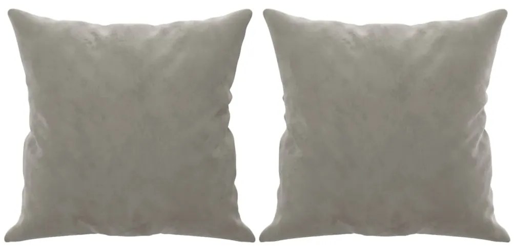 vidaXL Μαξιλάρια Διακοσμητικά 2 τεμ. Ανοιχτό Γκρι 40x40 εκ. Βελούδινα