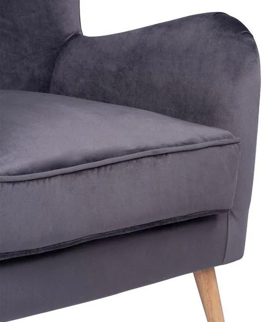 Πολυθρόνα - Μπερζέρα MARTA C8392.01 Βελούδο Γκρί 77x86x95Υ εκ. 77x86x95 εκ.