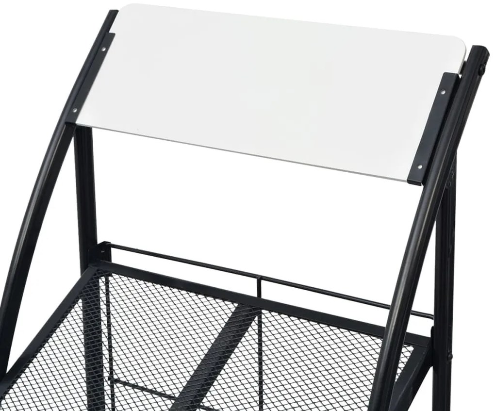 vidaXL Ραφιέρα Περιοδικών Ασπρόμαυρη Α4 47 x 40 x 134 εκ.