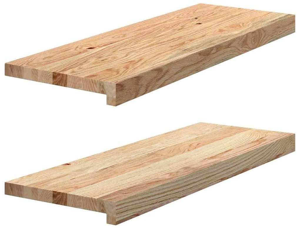vidaXL Πατάκια Σκάλας 2 τεμ. 70x25x2 εκ. Ακατέργαστο Μασίφ Ξύλο Δρυός