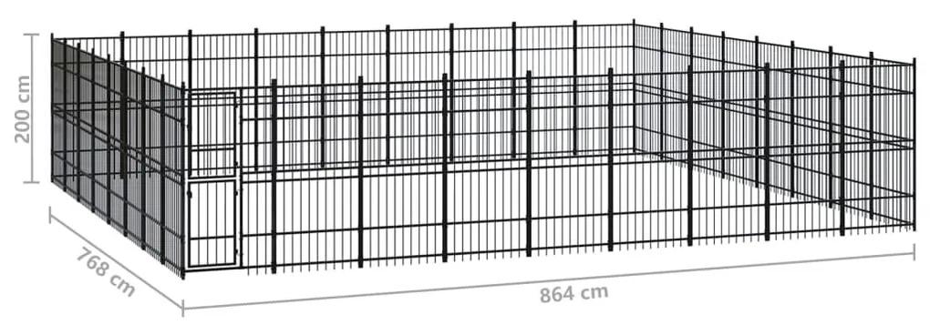 Κλουβί Σκύλου Εξωτερικού Χώρου 66,36 μ² από Ατσάλι - Μαύρο