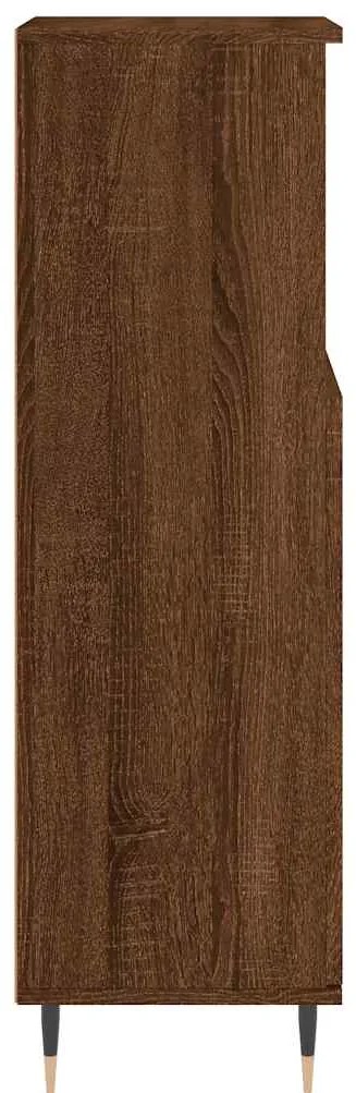 vidaXL Ντουλάπι Μπάνιου Καφέ Δρυς 30x30x100 εκ. Επεξεργασμένο Ξύλο