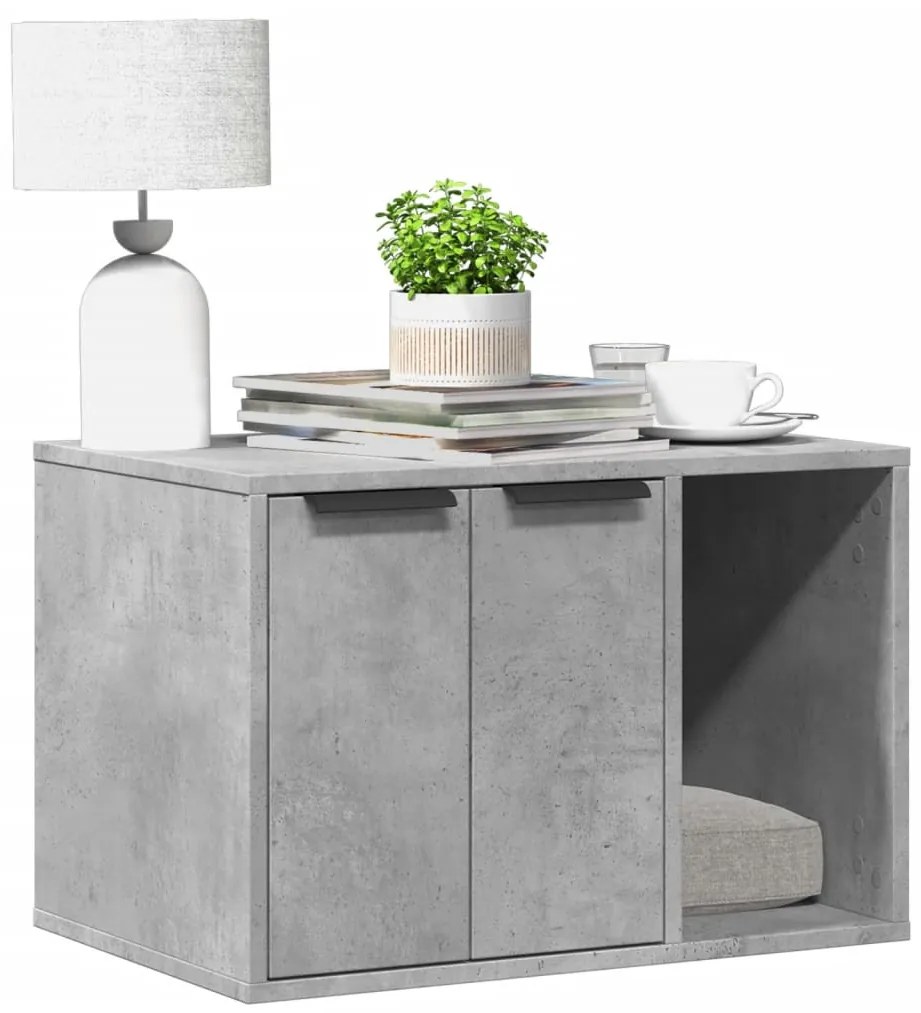 vidaXL Τουαλέτα Γάτας Περίφραξη Γκρι Σκυρ. 60x40x40εκ Επεξεργασμ. Ξύλο