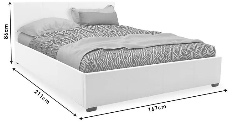 Κρεβάτι διπλό Norse pakoworld ύφασμα ανθρακί ματ με αποθηκευτικό χώρο 160x200εκ
