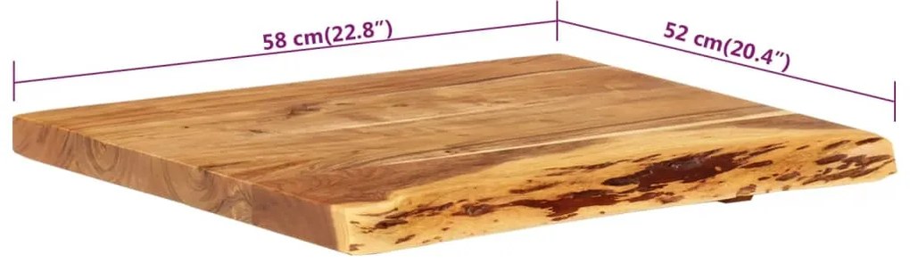 vidaXL Πάγκος Μπάνιου 58x52x3,8 εκ. από Μασίφ Ξύλο Ακακίας