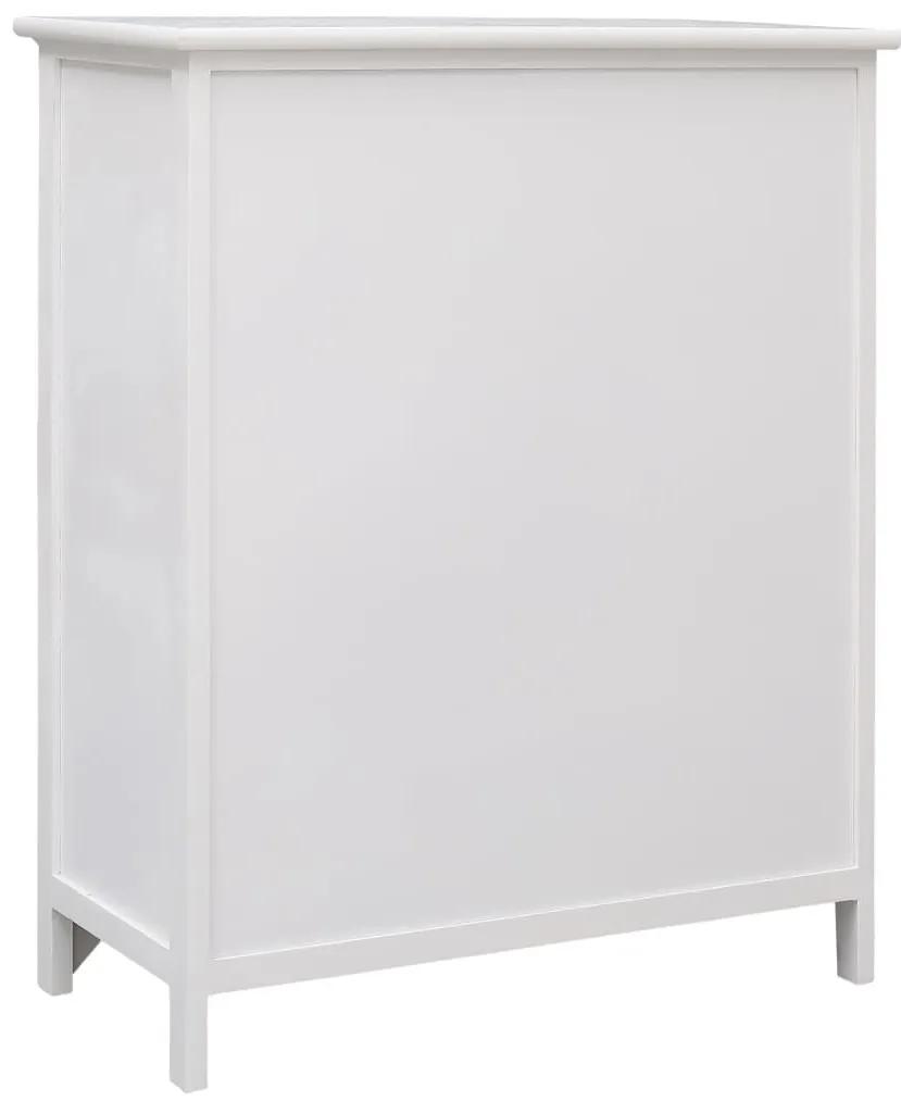 Συρταριέρα με 6 Συρτάρια Λευκή 60x30x75 εκ. από Ξύλο Παυλώνιας - Λευκό