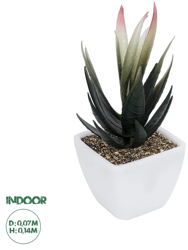 GloboStar® Artificial Garden SUCCULENT ALOE POTTED PLANT 20974 Διακοσμητικό Φυτό Αλόης Φ7 x Υ14cm