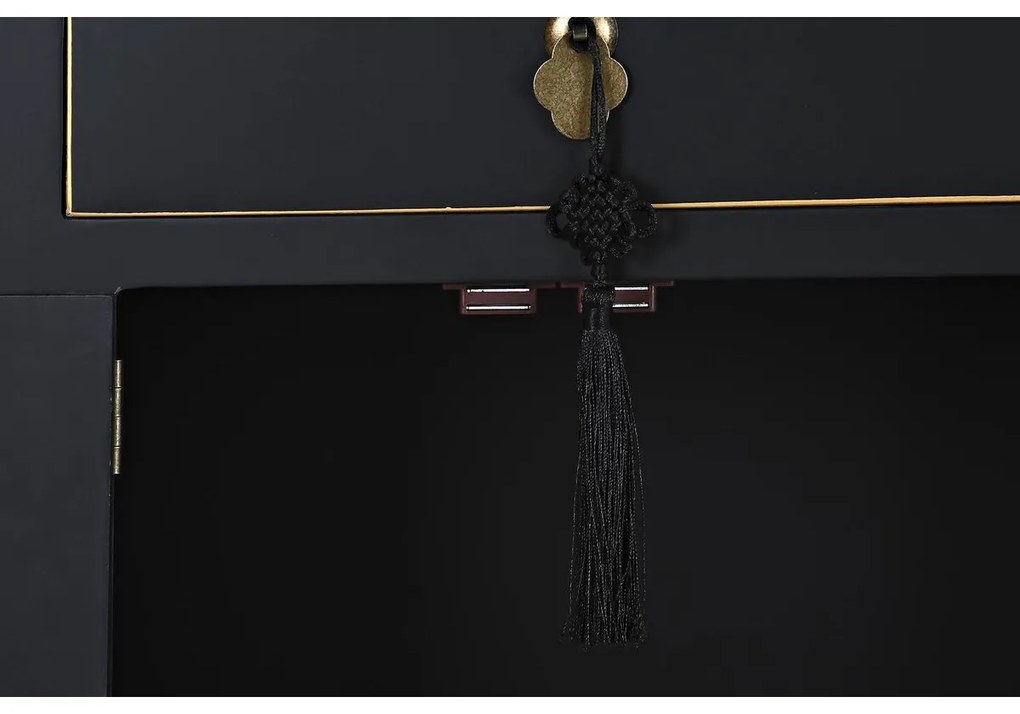 Κομοδίνο DKD Home Decor Λευκό Μαύρο Χρυσό Έλατο Ξύλο MDF 45 x 36 x 66 cm