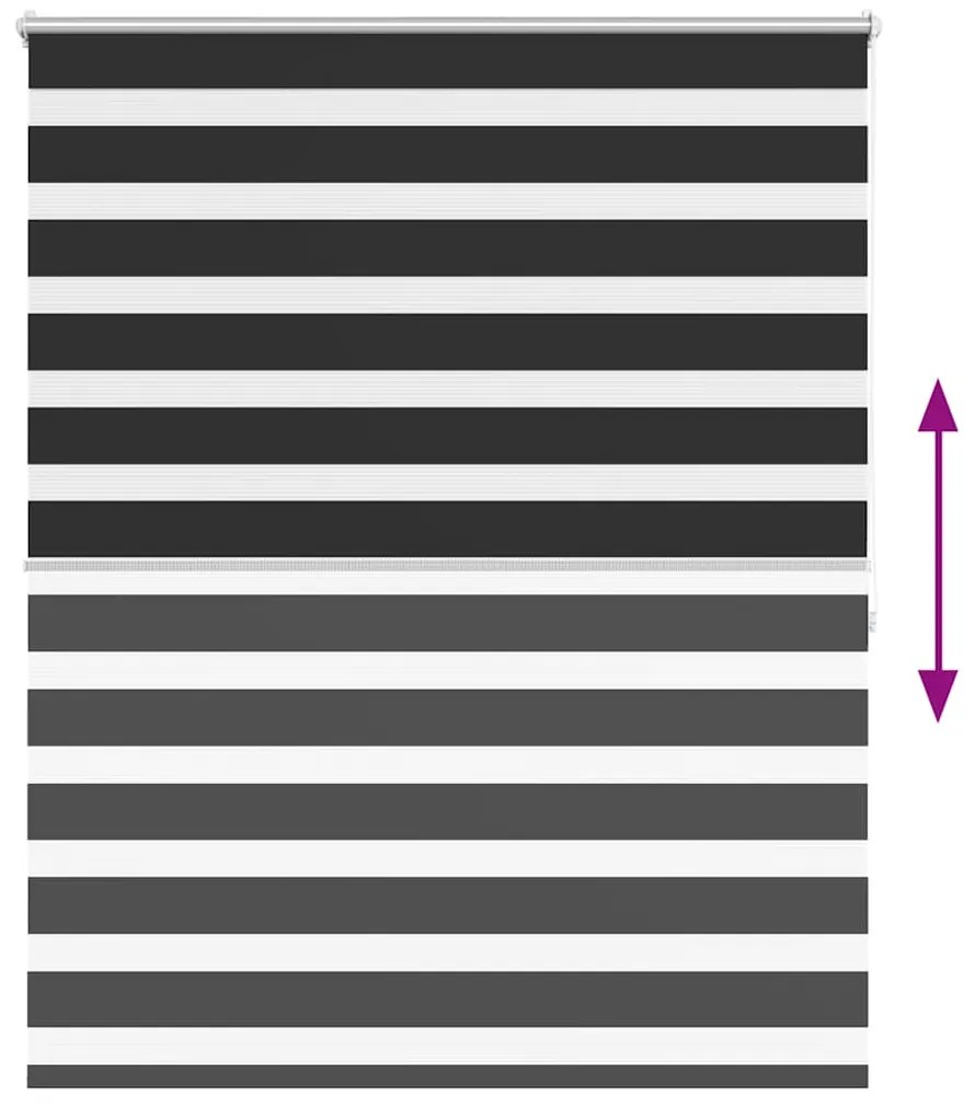vidaXL Σύστημα Σκίασης Ρόλερ Zebra Μαύρο 140 x 175 εκ.