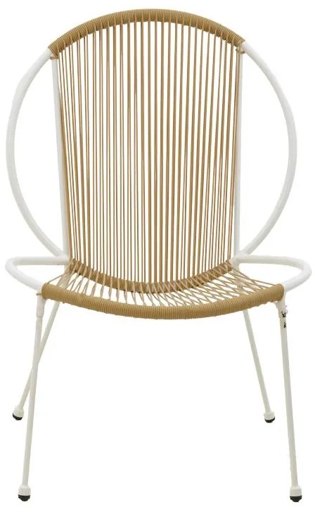 Καρέκλα Dapper λευκό μέταλλο-pe φυσικό 64.5x74.5x76εκ 65x70x93.5 εκ.
