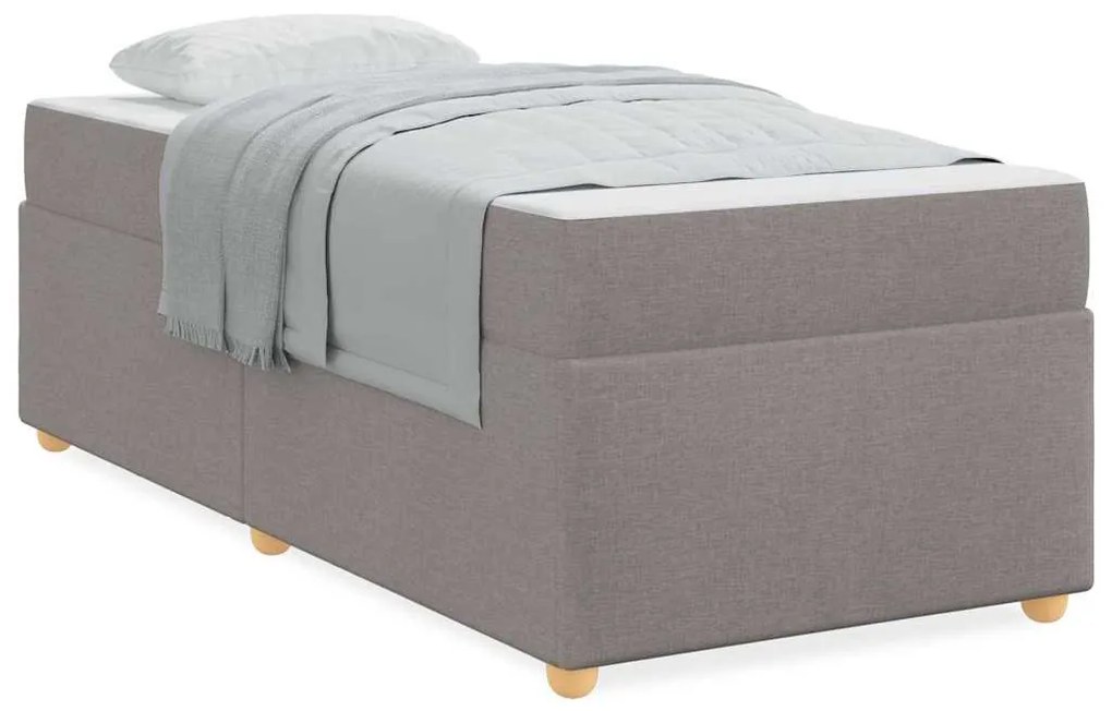 vidaXL Σκελετός Κρεβατιού με στρώμα Taupe 90 x 190 cm Τσέπες ελατηρίων