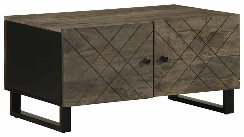 vidaXL Τραπεζάκι Σαλονιού Μαύρο 80 x 50 x 40 εκ. από Μασίφ Ξύλο Μάνγκο