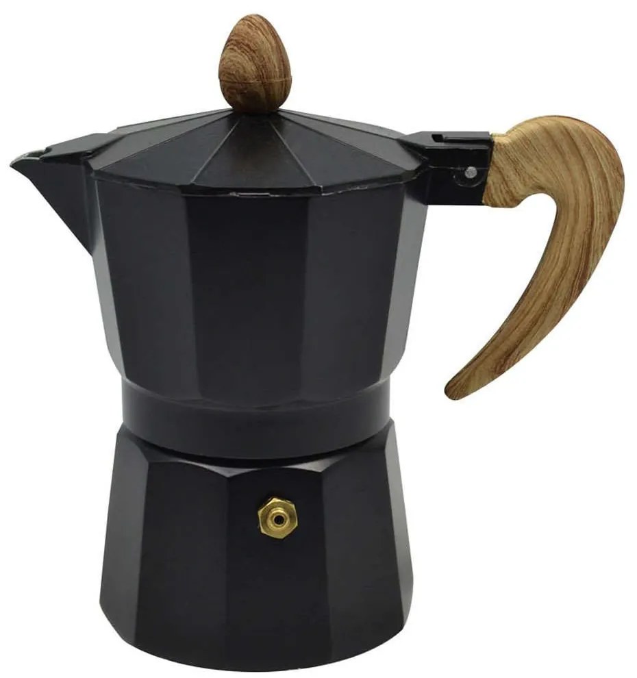 Καφετιέρα Espresso Με Ξύλινο Χέρι 807635 300ml Black Ankor Stainless Steel
