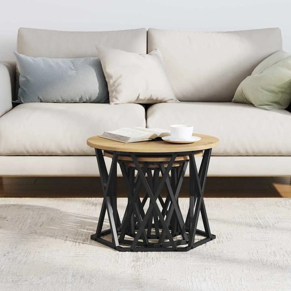 vidaXL Κομοδίνο Μονάδας 3 pcs artisan δρυς 53 x 53 x 40 cm
