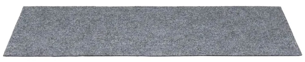 vidaXL Πατάκια Σκαλιών Αυτοκόλλητα 15 τεμ. Ανοιχτό Γκρι Ορθογώνια 60x25 εκ.