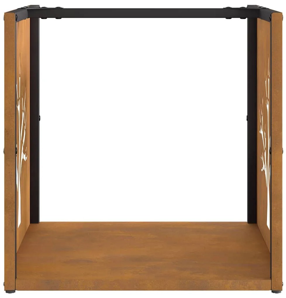 vidaXL Ράφι για καυσόξυλα  40x40x40 cm Ατσάλι σκληρυθέν στον αέρα