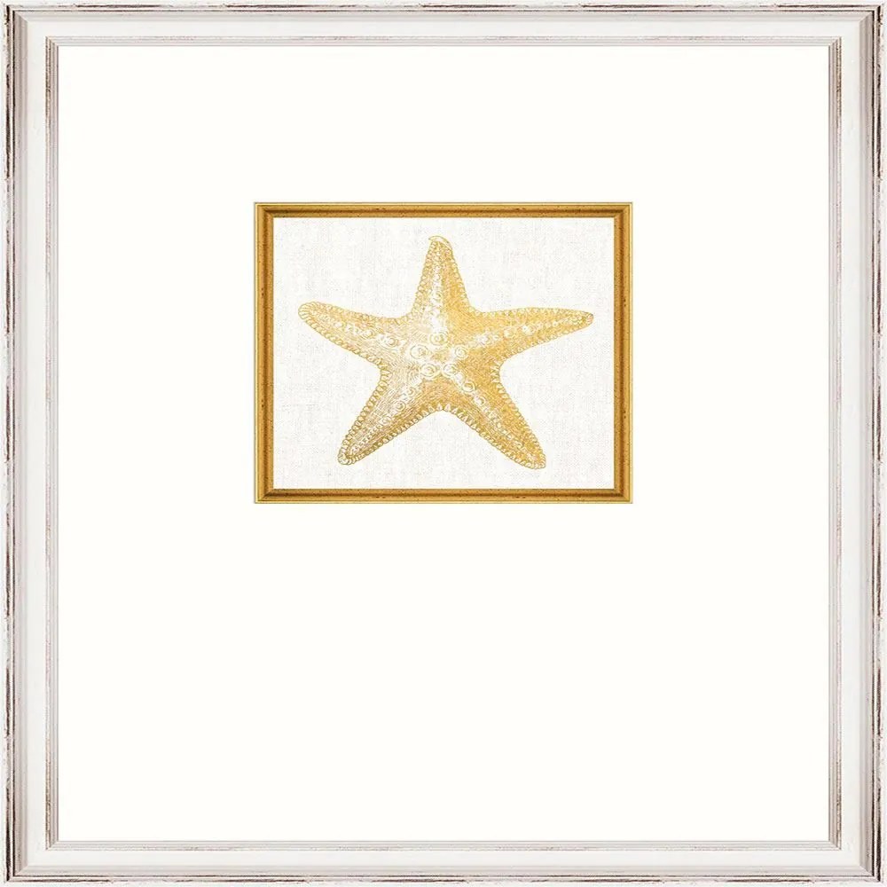 Κάδρο Starfish Fa13367 35X45Cm White-Gold Mindthegap Κάθετοι Ξύλο