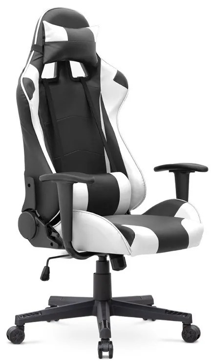 Megapap Καρέκλα Γραφείου Gaming Alonso Από Τεχνόδερμα Λευκό - Μαύρο
