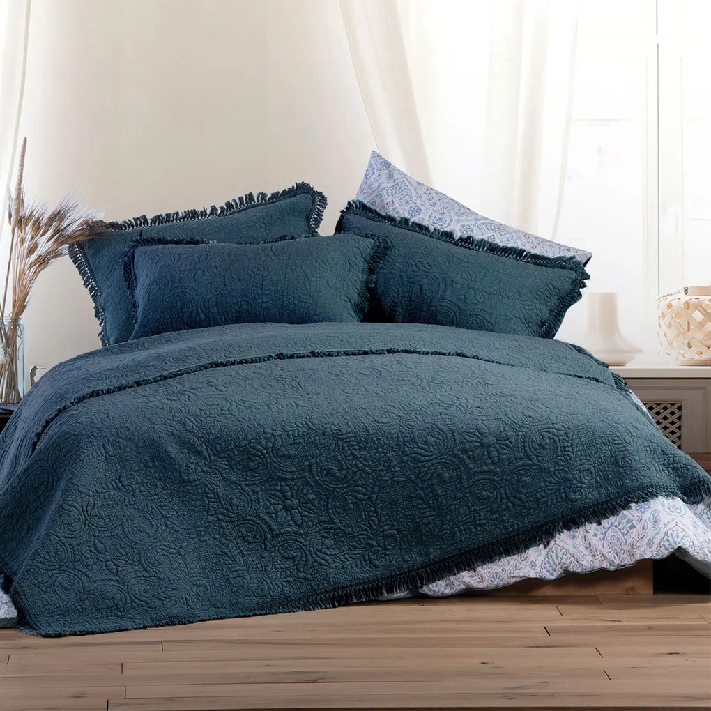 Κουβερλί Υπέρδιπλο (230x240) Nef-Nef Homeware Blue Collection March Petrol