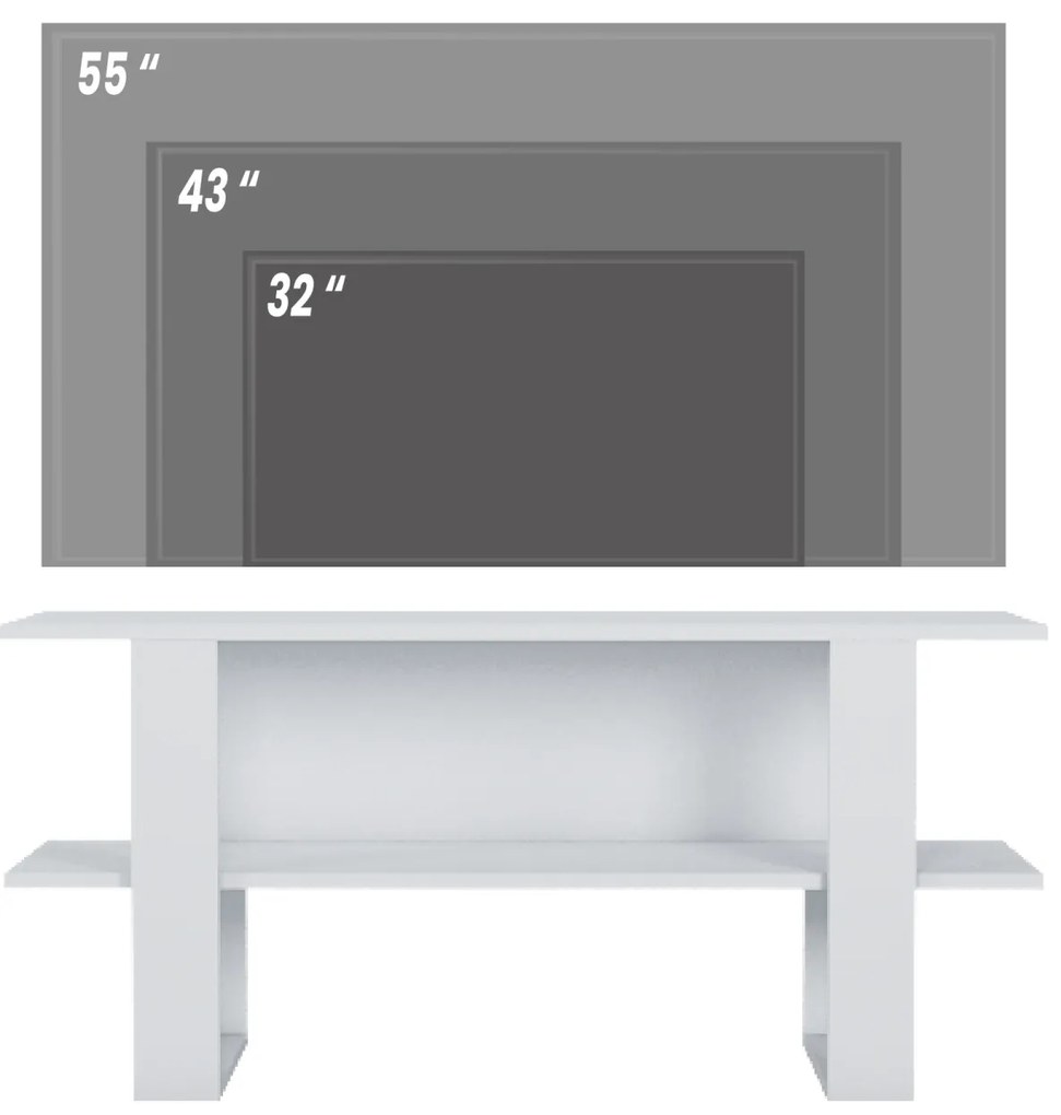 Έπιπλο Τηλεόρασης AUNIOS Λευκό Μοριοσανίδα/Μελαμίνη 120x35x55cm