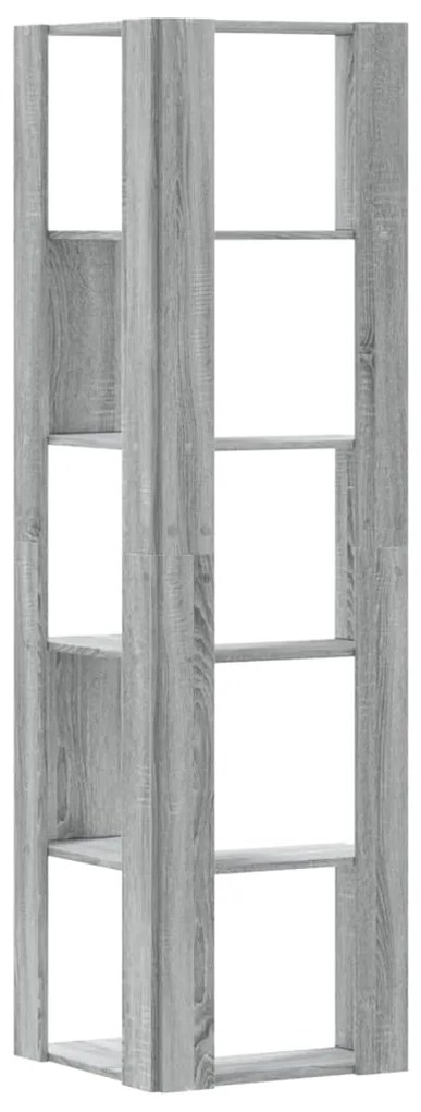 vidaXL Βιβλιοθήκη Γωνιακή 5 Επ. Γκρι Sonoma 50x50x179 εκ Επεξ. Ξύλο