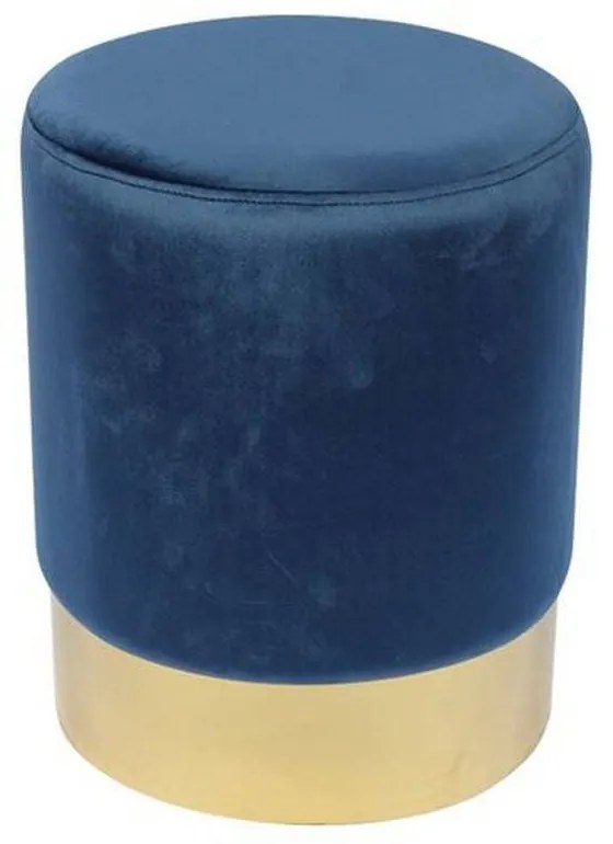 Σκαμπό Sol Ε7030,1 D.37x44cm Gold-Blue Velure Metal, Fabric