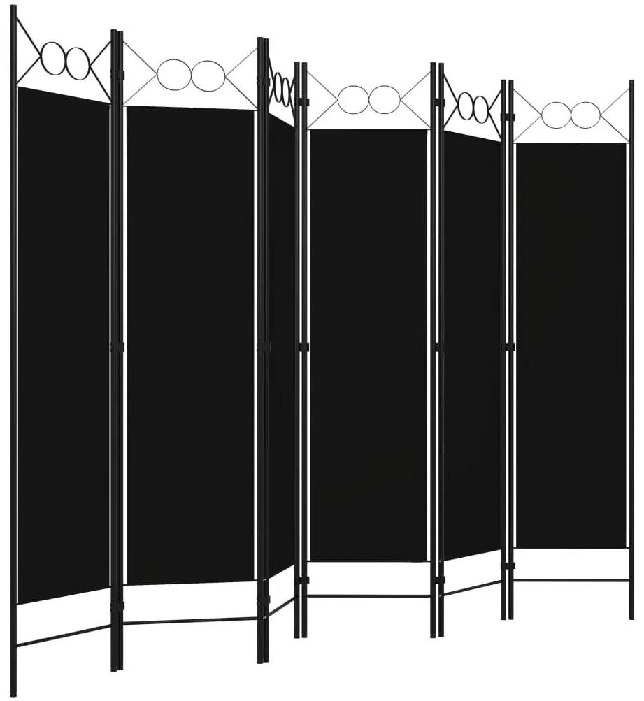 Διαχωριστικό Δωματίου με 6 Πάνελ Μαύρο 240 x 180 εκ. - Μαύρο