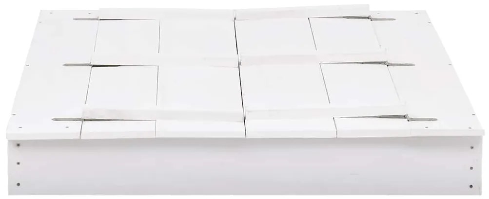 vidaXL Αμμοδόχος Λευκή 95 x 90 x 15 εκ. από Ξύλο Ελάτης