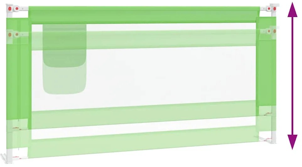 vidaXL Μπάρα Κρεβατιού Προστατευτική Πράσινη 180 x 25 εκ. Υφασμάτινη