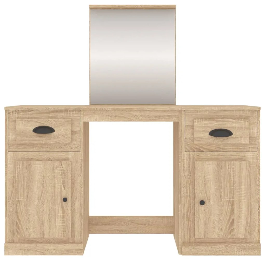 vidaXL Μπουντουάρ με Καθρέφτη Sonoma Δρυς 130x50x132,5 εκ.